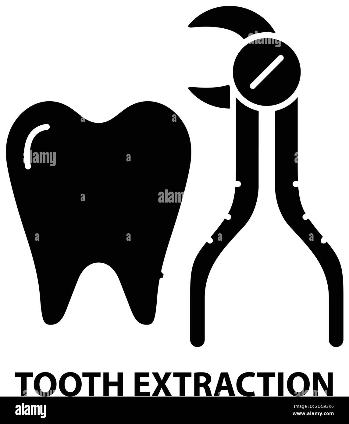 icône d'extraction de dent, signe vectoriel noir avec traits modifiables, illustration du symbole de concept Illustration de Vecteur