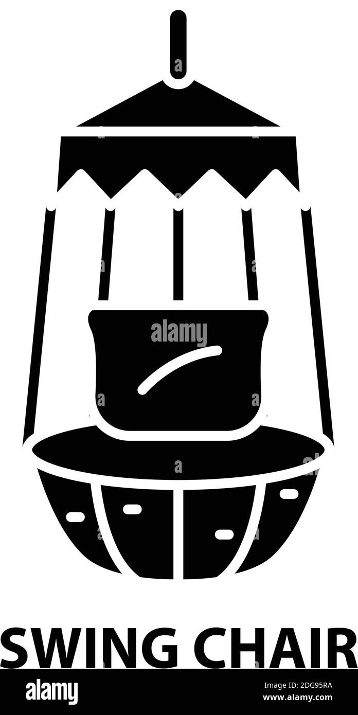 icône de chaise pivotante, signe vectoriel noir avec traits modifiables, illustration de concept Illustration de Vecteur