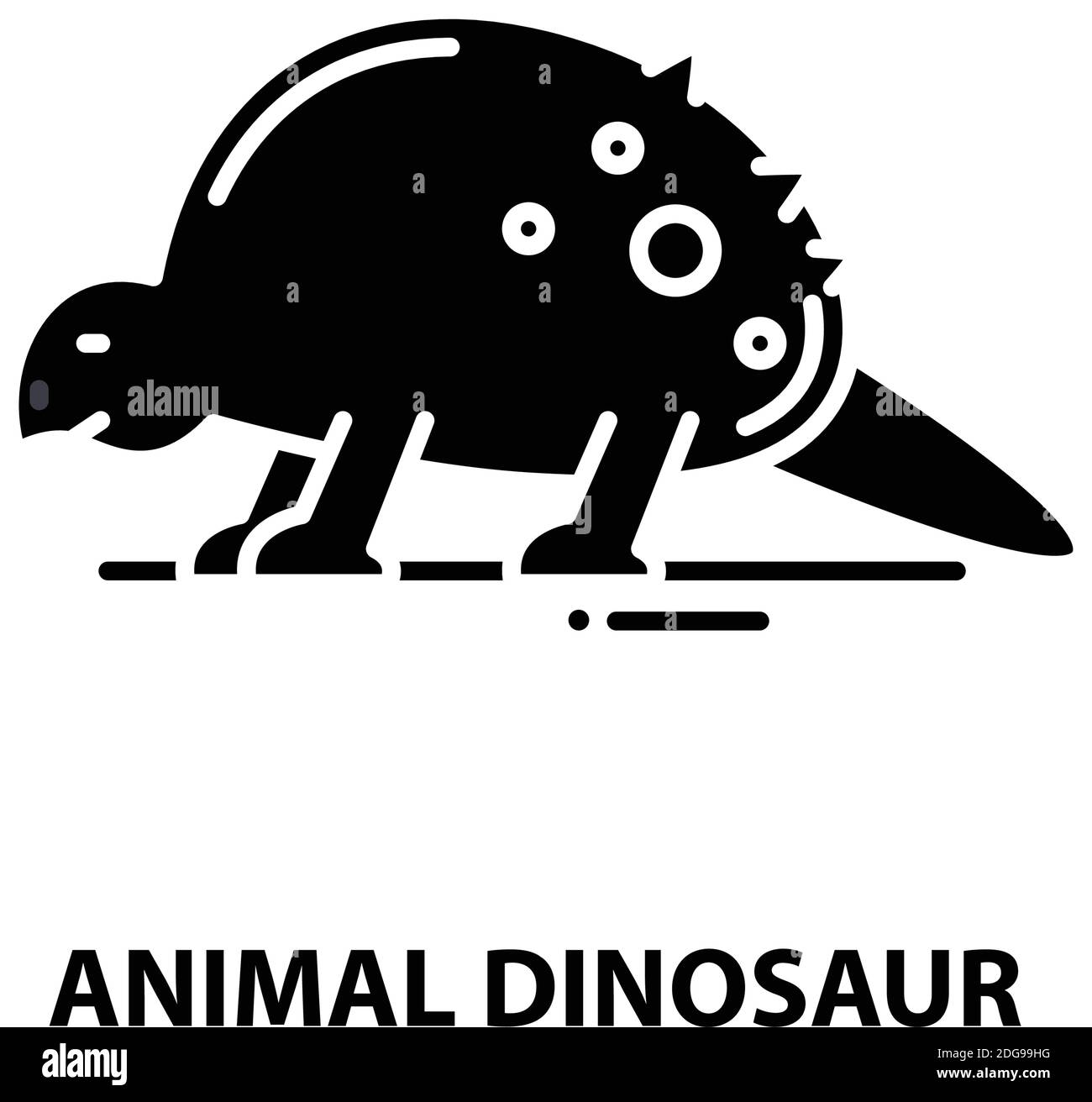 icône de dinosaure animal, signe vectoriel noir avec traits modifiables, illustration de concept Illustration de Vecteur