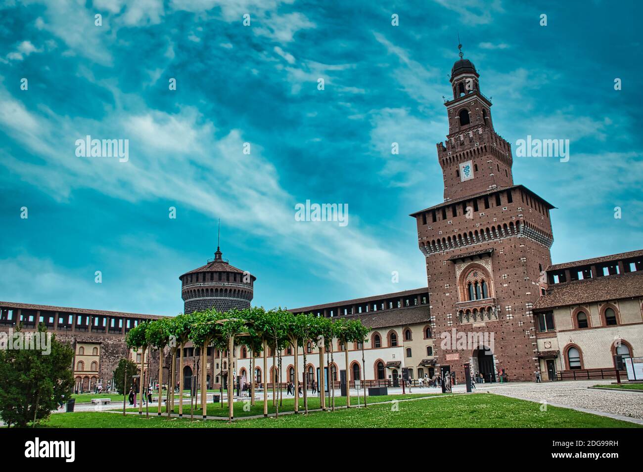 Le magnifique château de Sforza , Castello Sforzesco à Milan, Italie Banque D'Images