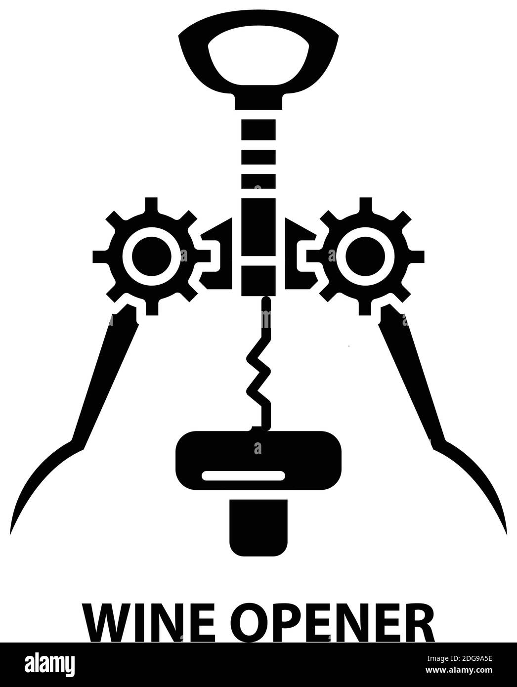 icône ouvre-vin, signe vectoriel noir avec traits modifiables, illustration de concept Illustration de Vecteur