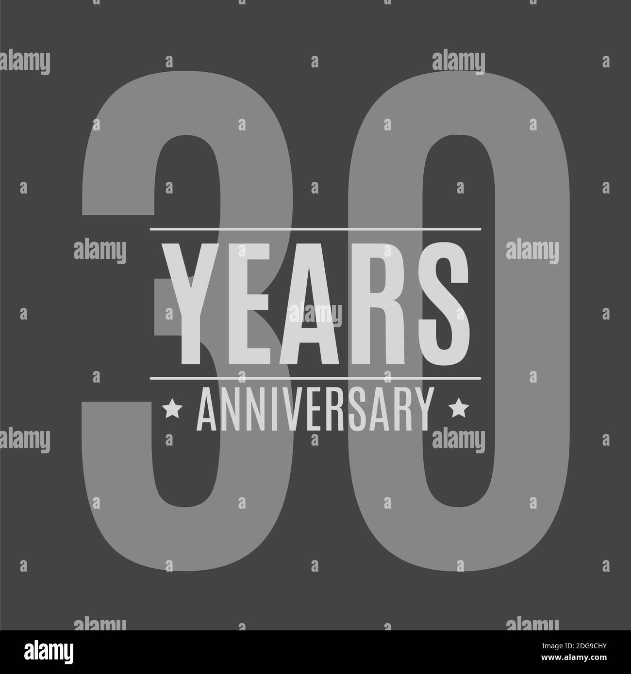 Modèle logo 30 ans Illustration anniversaire Banque D'Images