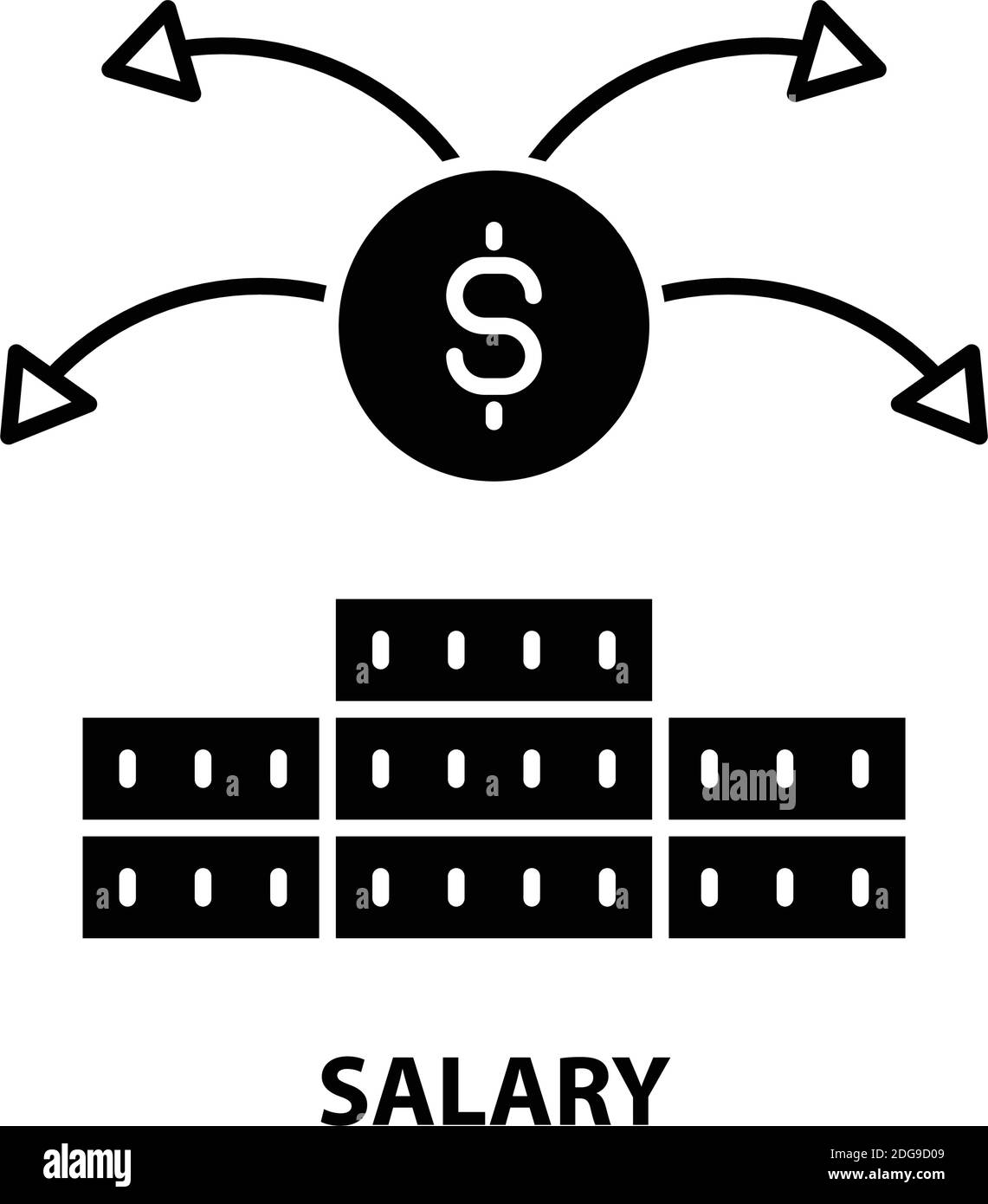 icône salaire, signe vectoriel noir avec traits modifiables, illustration du concept Illustration de Vecteur