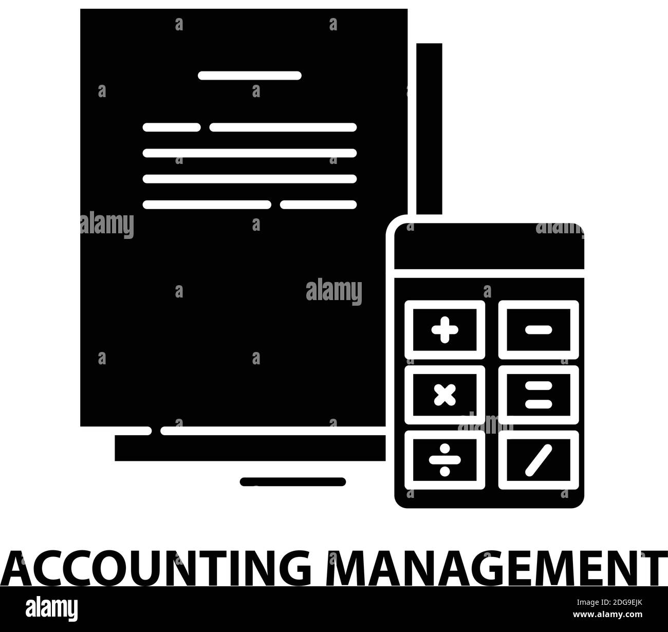 icône de gestion de la comptabilité, signe vectoriel noir avec traits modifiables, illustration du concept Illustration de Vecteur