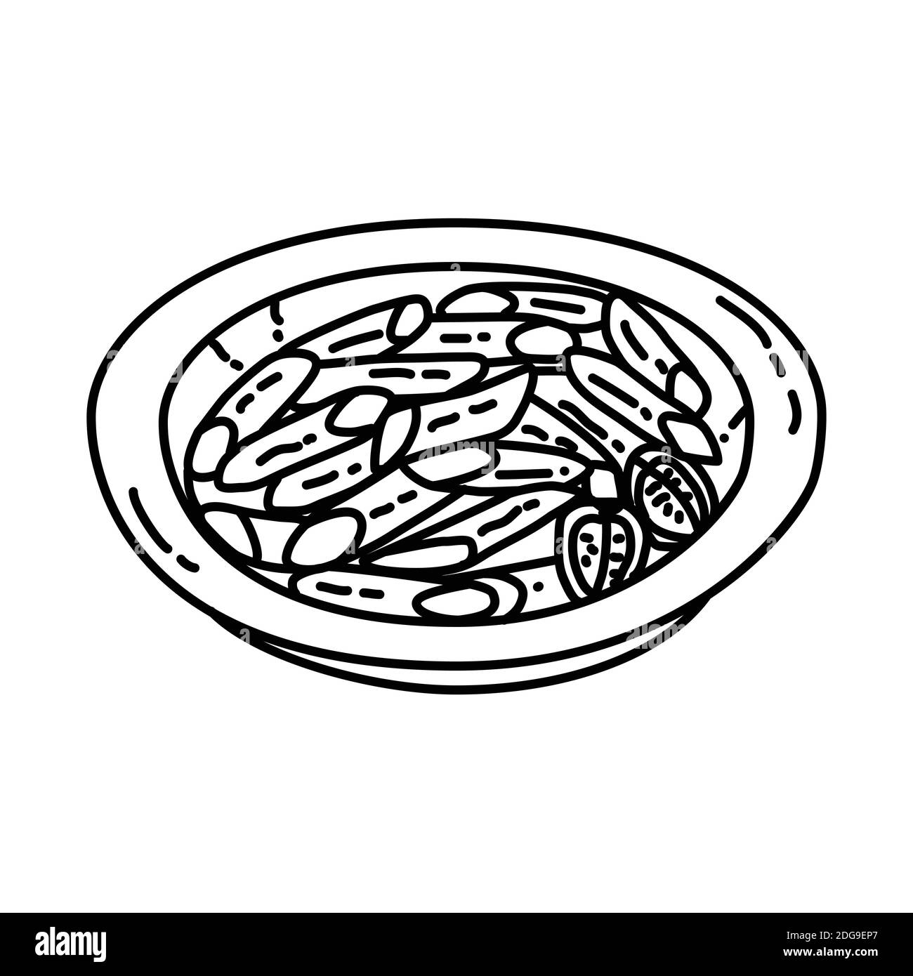 Icône Penne. Style d'icône Doodle dessiné à la main ou Contour Illustration de Vecteur