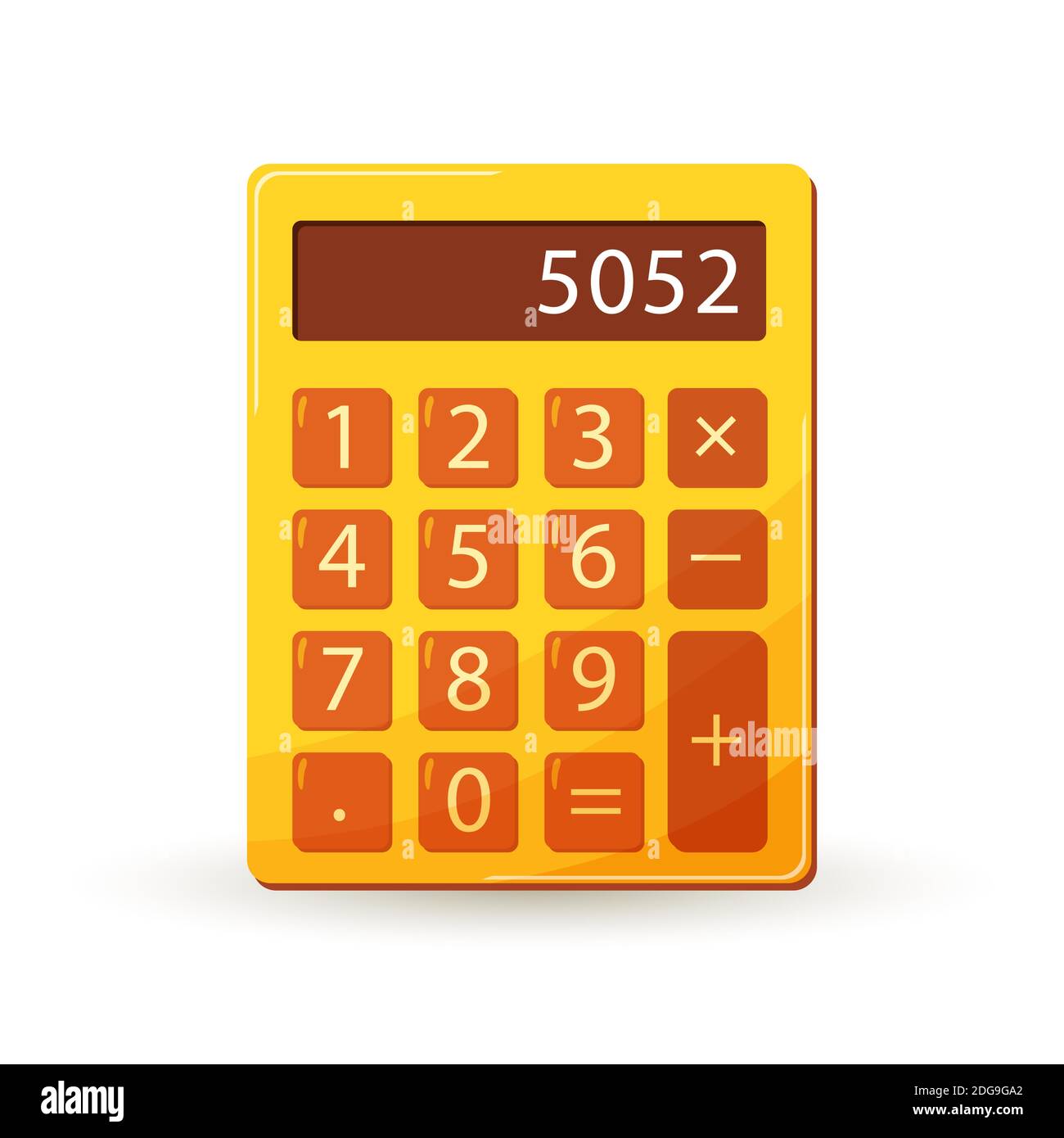 Icône de calculateur de couleur en style plat. Calculatrice orange vif pour le bureau ou l'école. Illustration vectorielle. Illustration de Vecteur