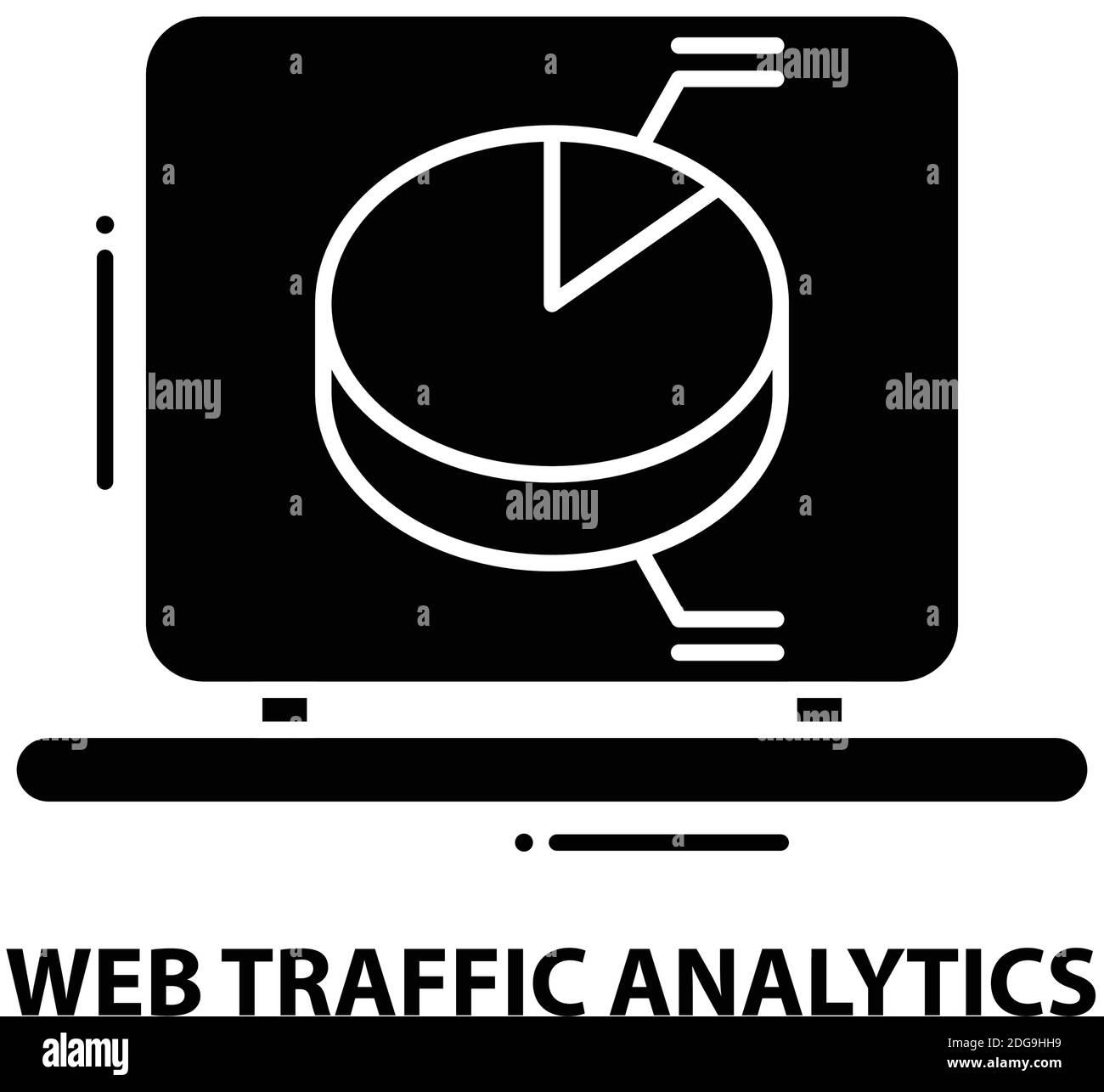 icône d'analyse du trafic web, signe vectoriel noir avec traits modifiables, illustration du concept Illustration de Vecteur