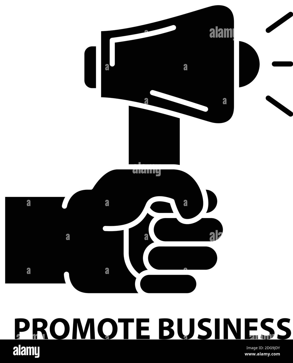 icône de promotion d'entreprise, signe vectoriel noir avec traits modifiables, illustration de concept Illustration de Vecteur