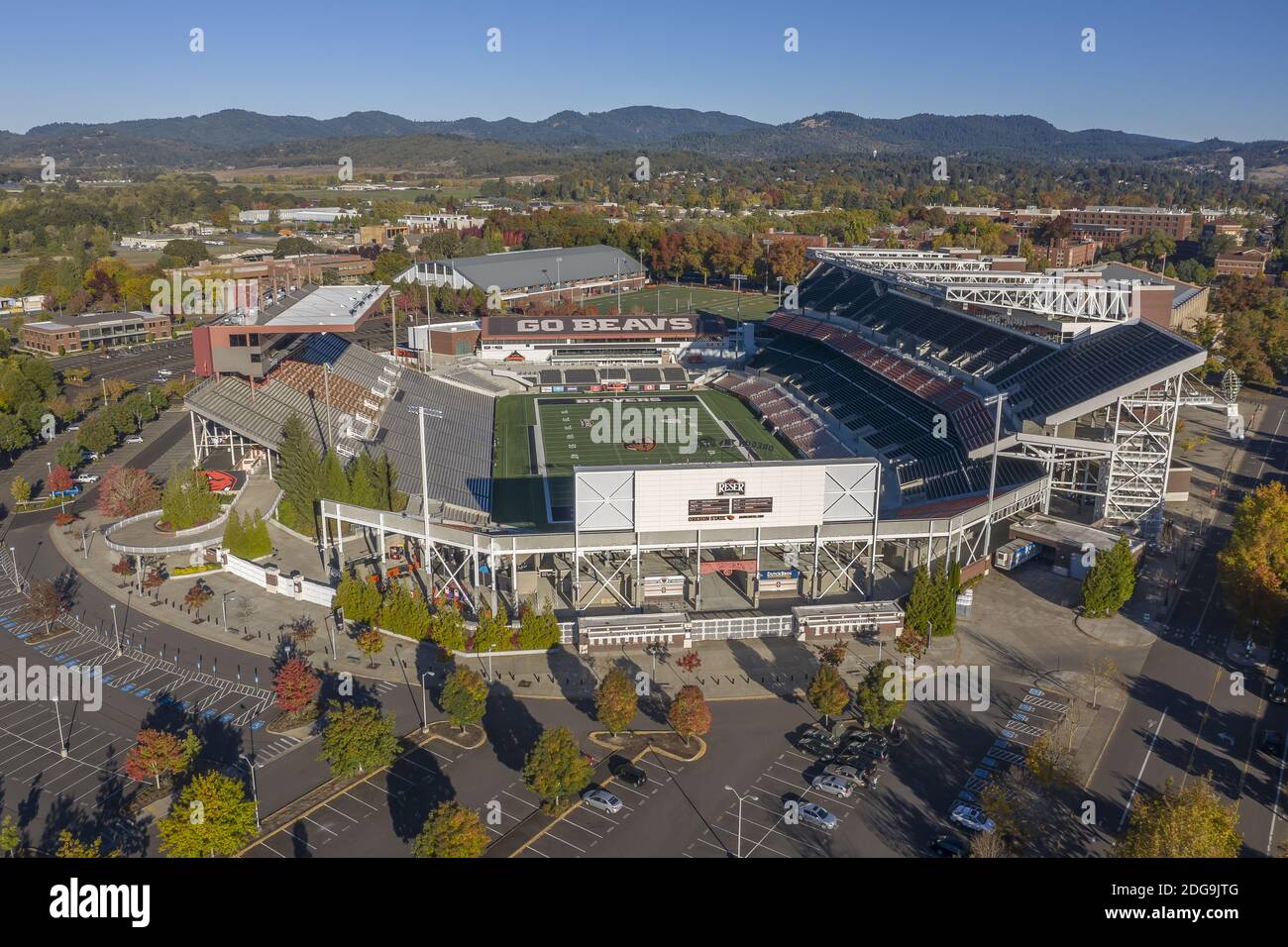 Vue aérienne du stade Reser sur le campus de l'Oregon Université d'État Banque D'Images