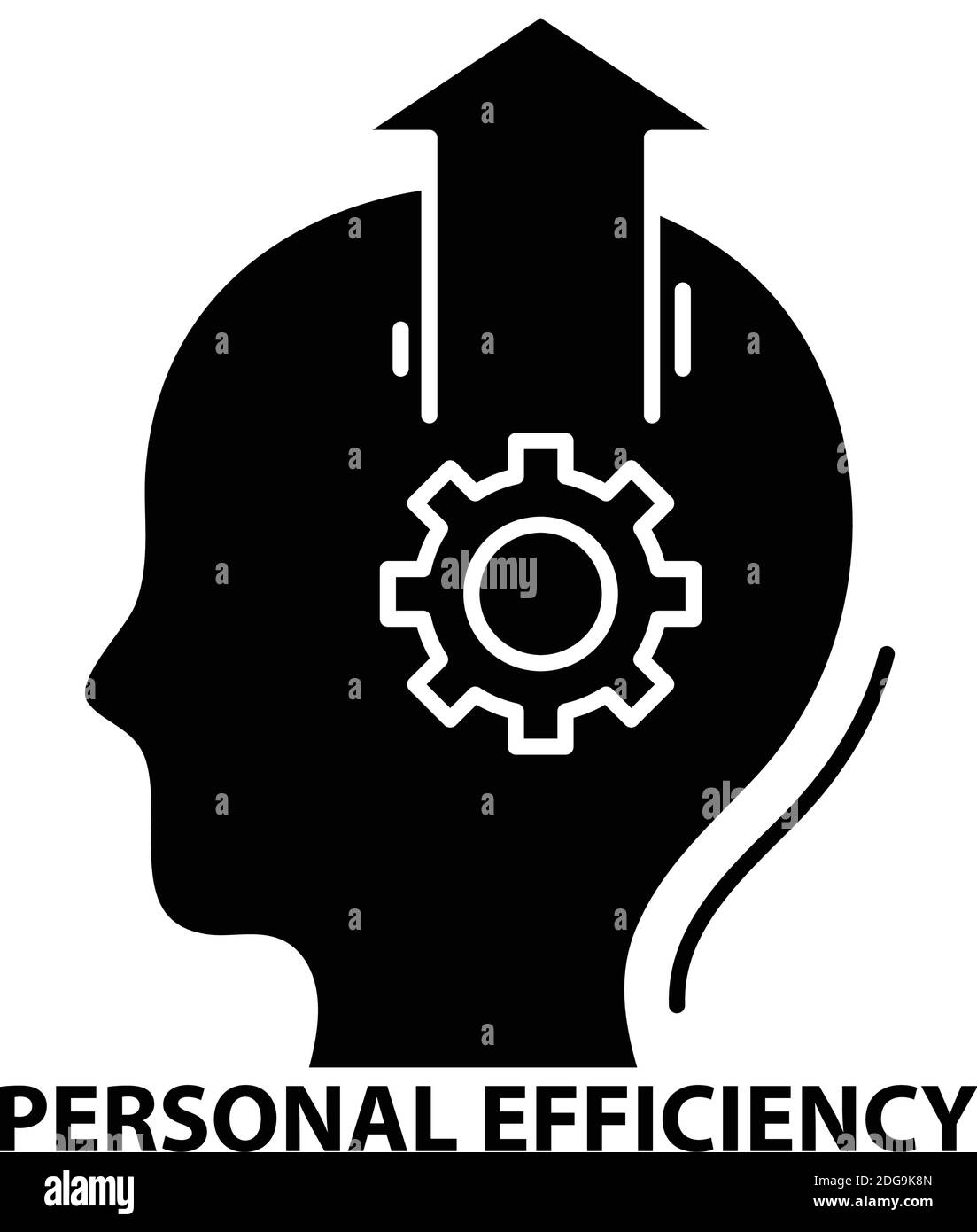 icône de symbole d'efficacité personnelle, signe vectoriel noir avec traits modifiables, illustration de concept Illustration de Vecteur