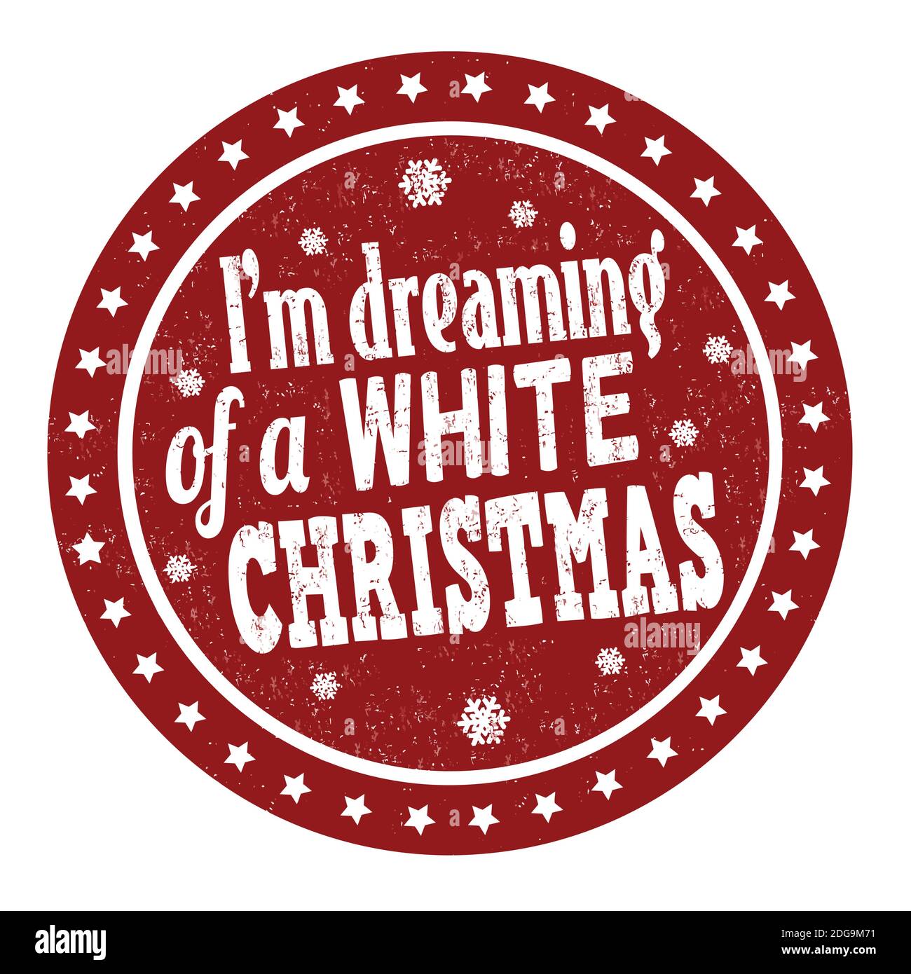 Je rêve d'un timbre de Noël blanc en caoutchouc grunge sur fond blanc, illustration vectorielle Illustration de Vecteur