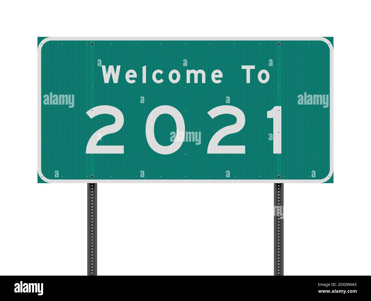 Illustration vectorielle Bienvenue au panneau vert de la route américaine 2021 Illustration de Vecteur