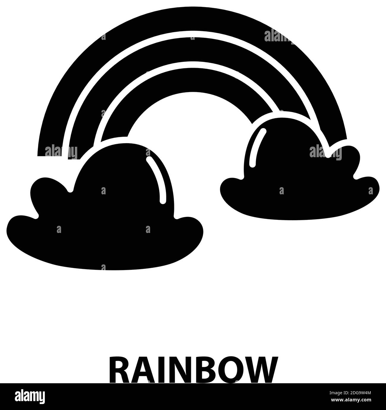 icône arc-en-ciel, signe vectoriel noir avec traits modifiables, illustration de concept Illustration de Vecteur