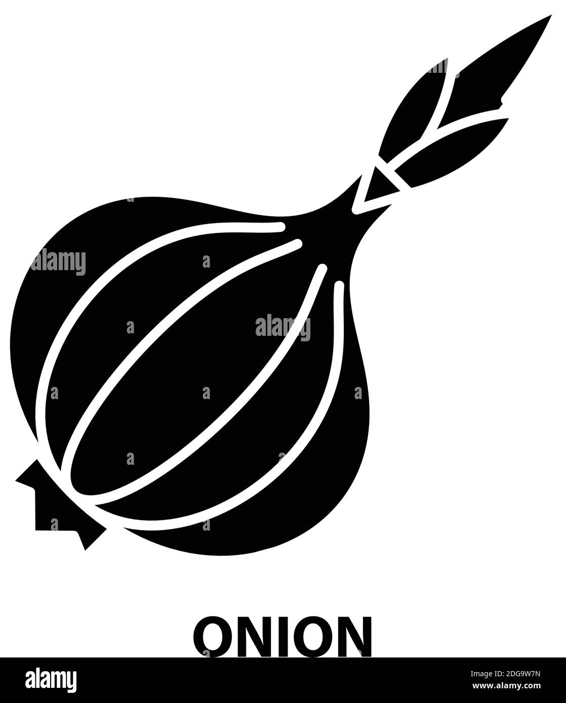 icône de symbole oignon, signe vectoriel noir avec traits modifiables ...