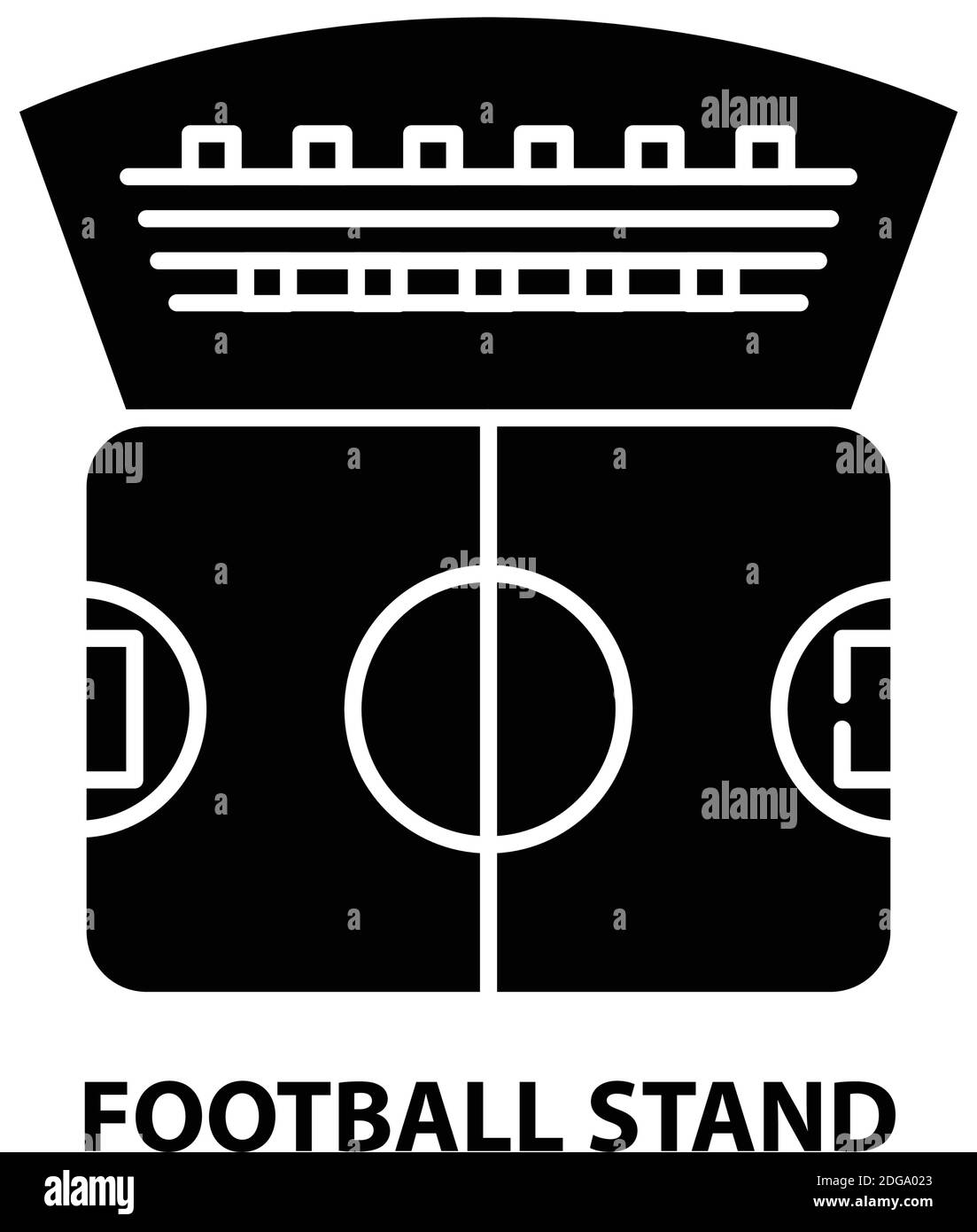 icône du stand de football, signe vectoriel noir avec traits modifiables, illustration du concept Illustration de Vecteur