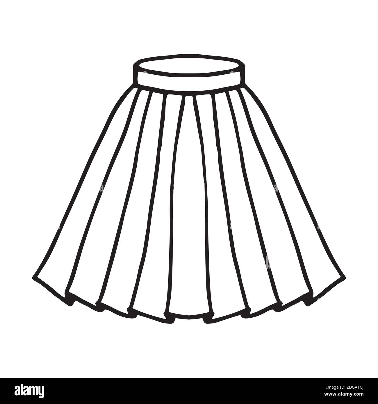 Main dessinée femmes jupe Doodle isolé sur fond blanc Image Vectorielle  Stock - Alamy