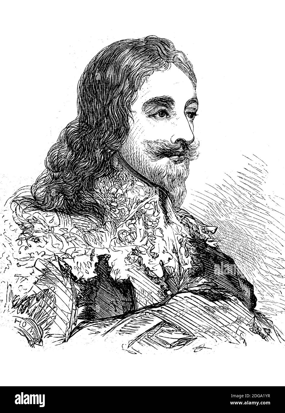 Charles I., 19 novembre 1600 - 30 janvier 1649, roi d'Angleterre, d'Écosse et d'Irlande du 27 mars 1625 jusqu'à son exécution en 1649 / Karl I., 19. Du 1600 au 30 novembre. Januar 1649, Haus Stuart, war von 1625 bis 1649 König von England, Schottland und Irland, Historisch, historique, numérique reproduction améliorée d'un original du 19ème siècle / digitale Reproduktion einer Originalvorlage aus dem 19. Jahrhundert Banque D'Images