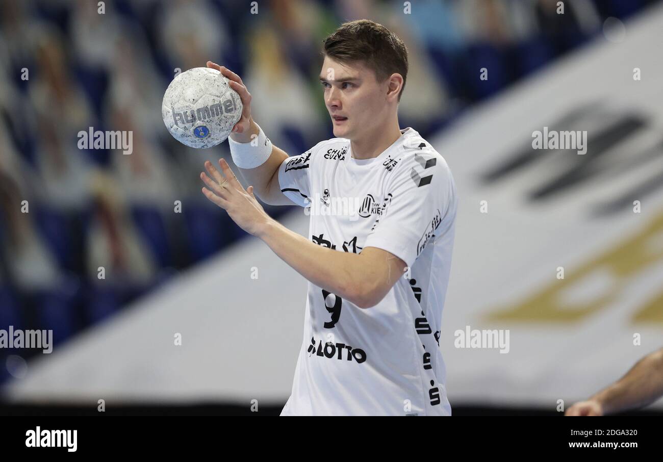 FIROO: 05.12.2020 Fuvuball: Football: Handball 1ère saison Bundesliga 2020/21 THW Kiel - Eulen Ludwigshafen Oskar Sunnefeldt, THW, action individuelle | utilisation dans le monde entier Banque D'Images