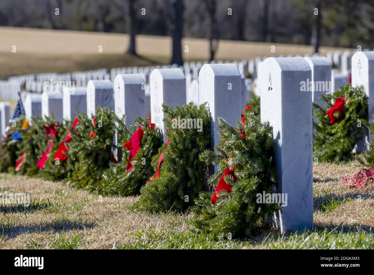 Cimetière national pendant la période des fêtes Banque D'Images