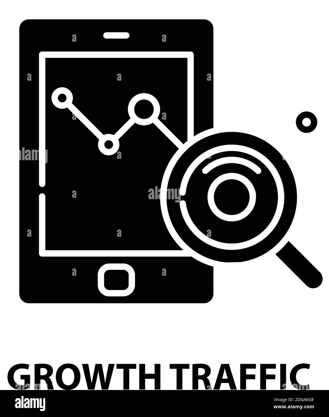 icône de trafic de croissance, signe vectoriel noir avec traits modifiables, illustration de concept Illustration de Vecteur