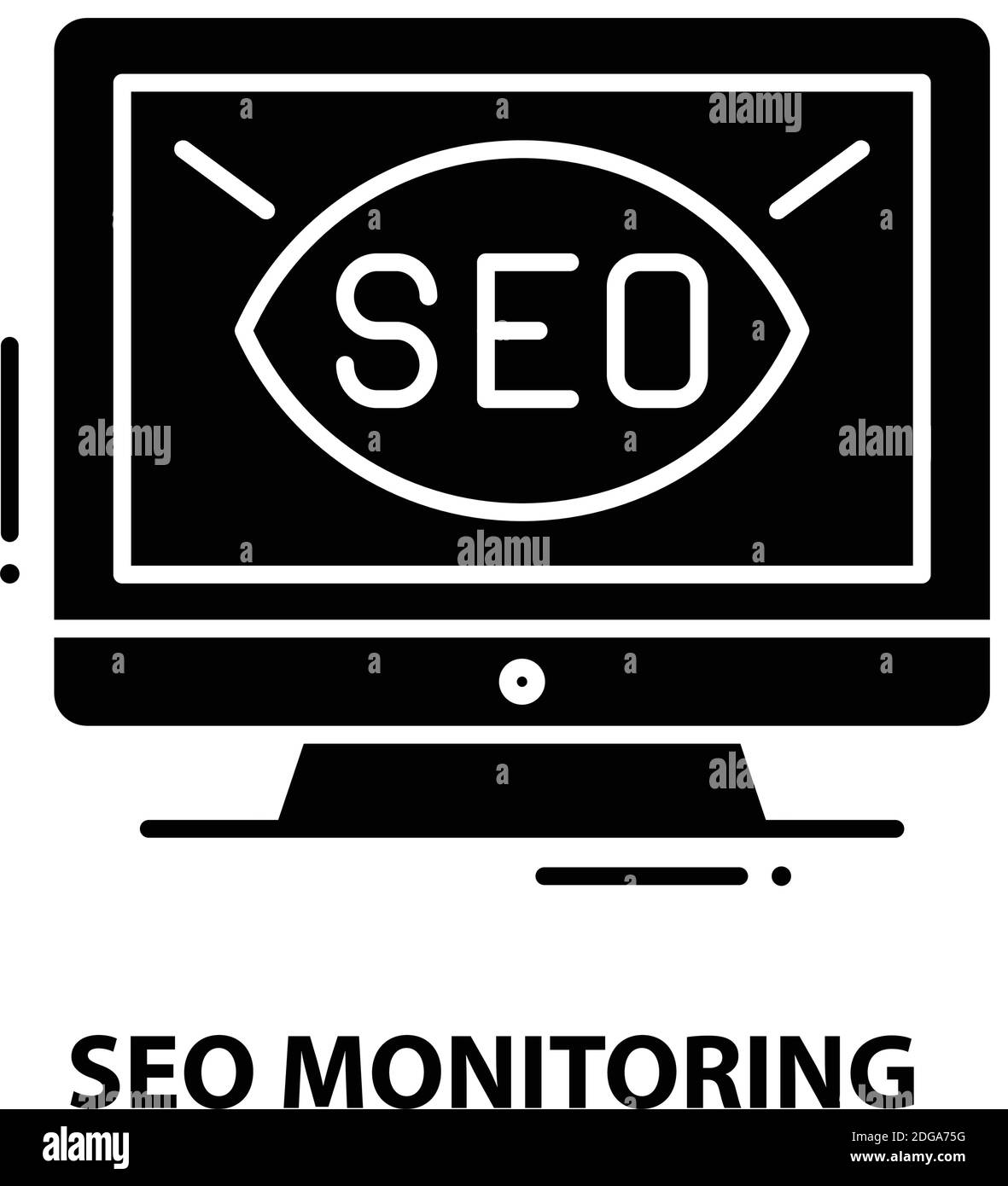 icône de surveillance seo, signe vectoriel noir avec traits modifiables, illustration de concept Illustration de Vecteur