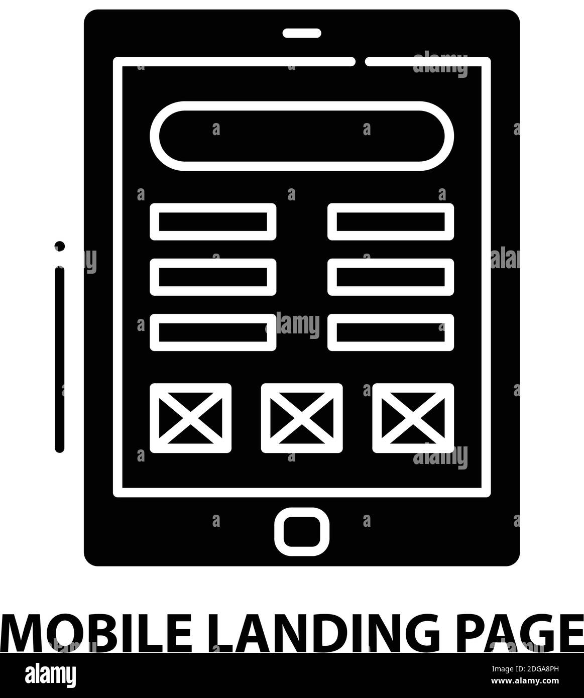 icône de page d'accueil mobile, signe vectoriel noir avec traits modifiables, illustration de concept Illustration de Vecteur