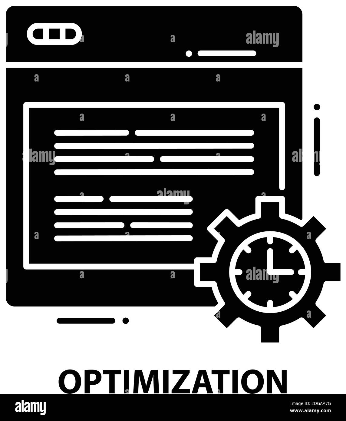 icône d'optimisation, signe vectoriel noir avec traits modifiables, illustration de concept Illustration de Vecteur