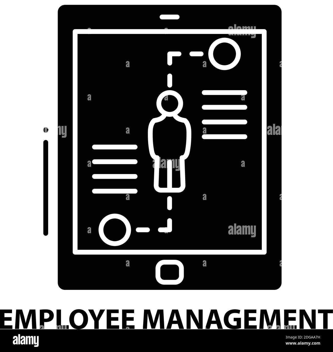 Ic ne De Gestion Des Employ s Signe Vectoriel Noir Avec Traits 