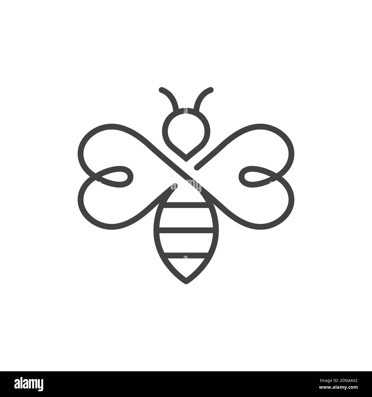 Icône vecteur noir abeille. Logo stylisé. Illustration de Vecteur