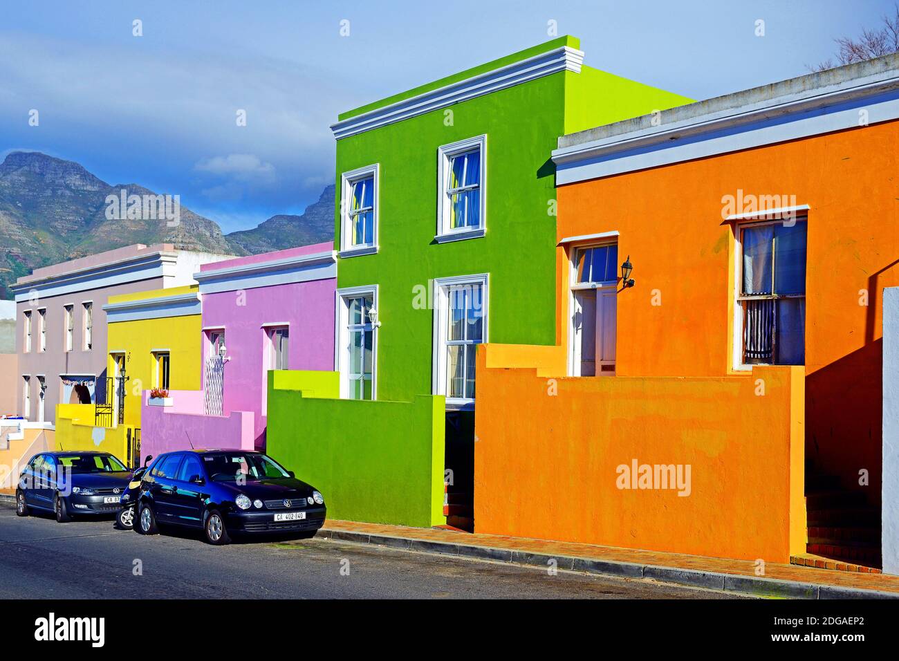 Farbige Häuser in Bo-Kaap, malayisch, moslimisches Viertel, Kapstadt, West Kap, Western Cape, Südafrika, Afrika, Malaienviertel, Banque D'Images