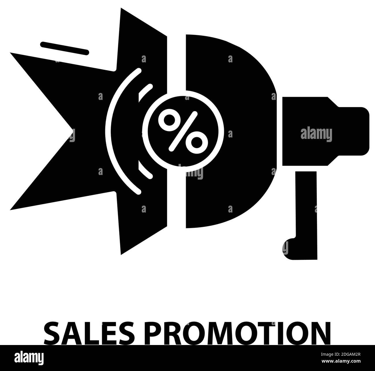 icône de promotion des ventes, panneau vectoriel noir avec traits modifiables, illustration du concept Illustration de Vecteur