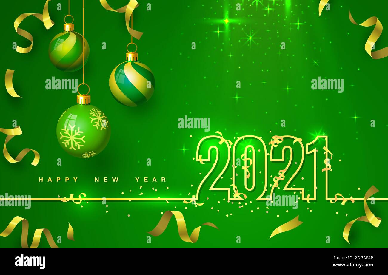 Bonne année 2021, fête couverture bannière festive. Illustration vectorielle Illustration de Vecteur