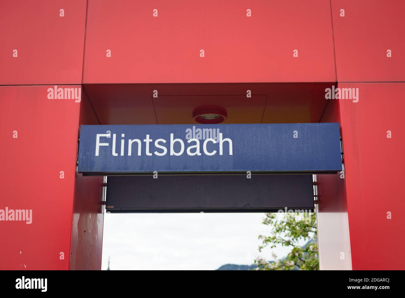 Panneau de la gare de Flintsbach, Bavière, Allemagne Banque D'Images