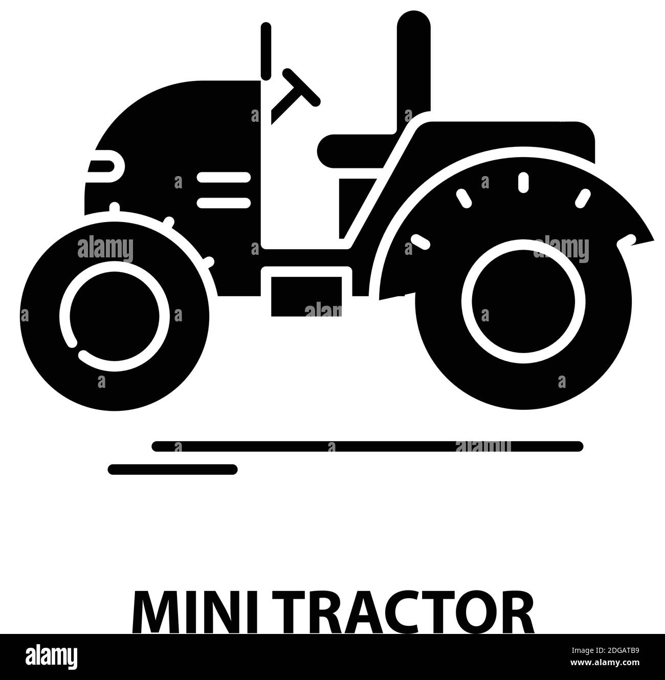 icône de symbole de mini-tracteur, signe vectoriel noir avec traits modifiables, illustration du concept Illustration de Vecteur