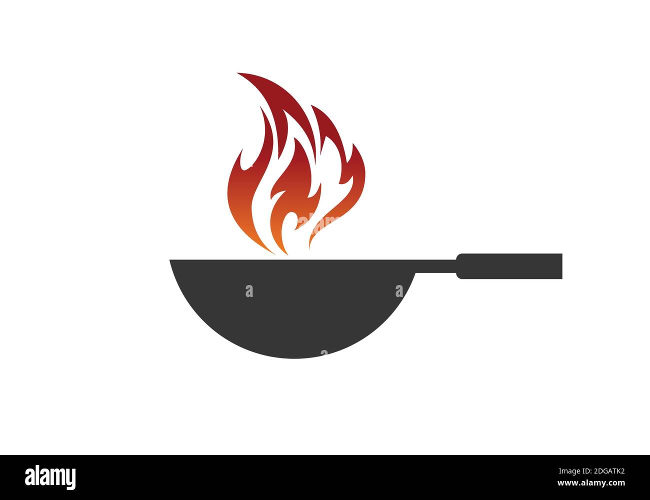 Modèle de conception de logo wok. Poêle asiatique. Illustration du concept pour le restaurant Illustration de Vecteur