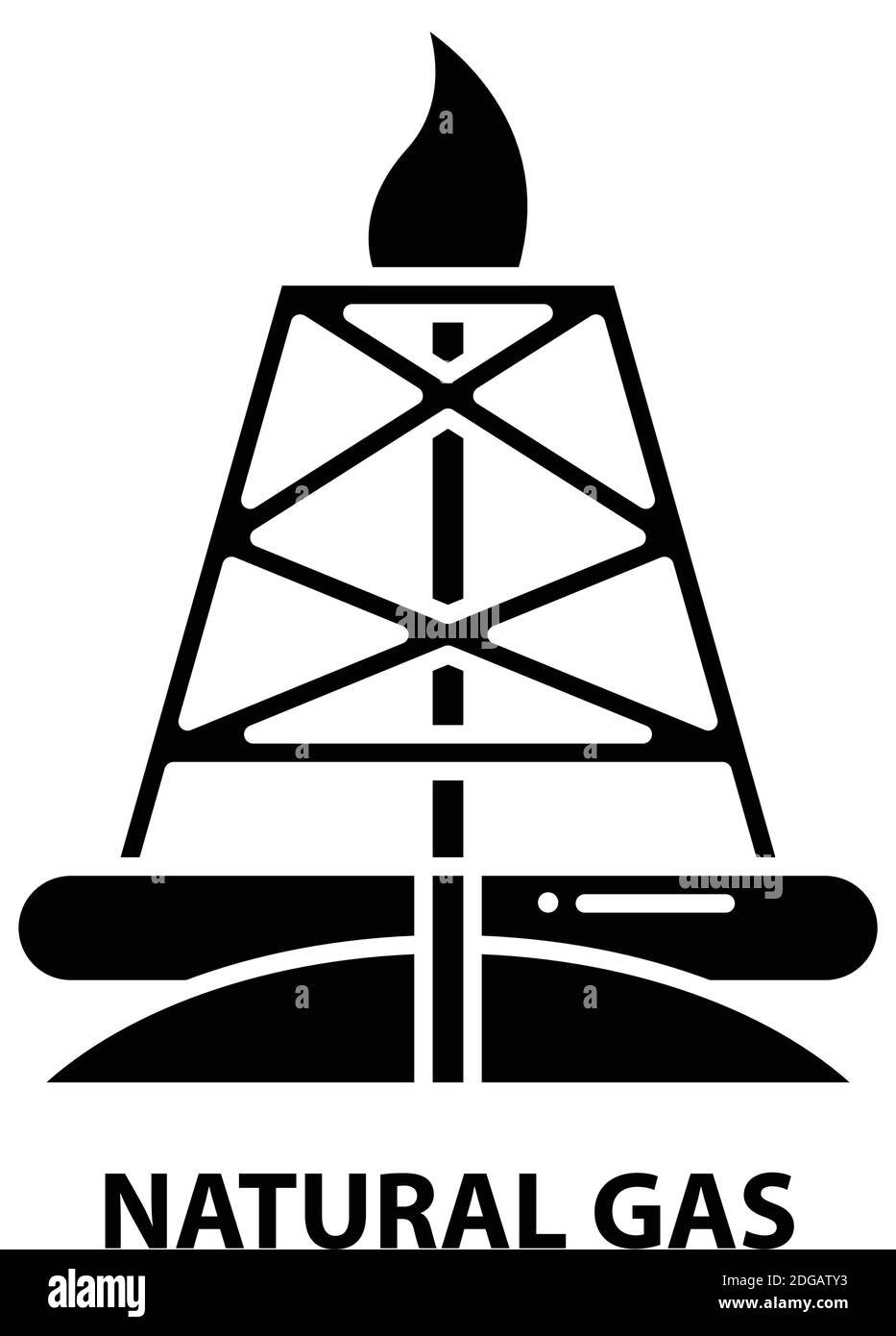 icône de gaz naturel, signe vectoriel noir avec traits modifiables, illustration de concept Illustration de Vecteur