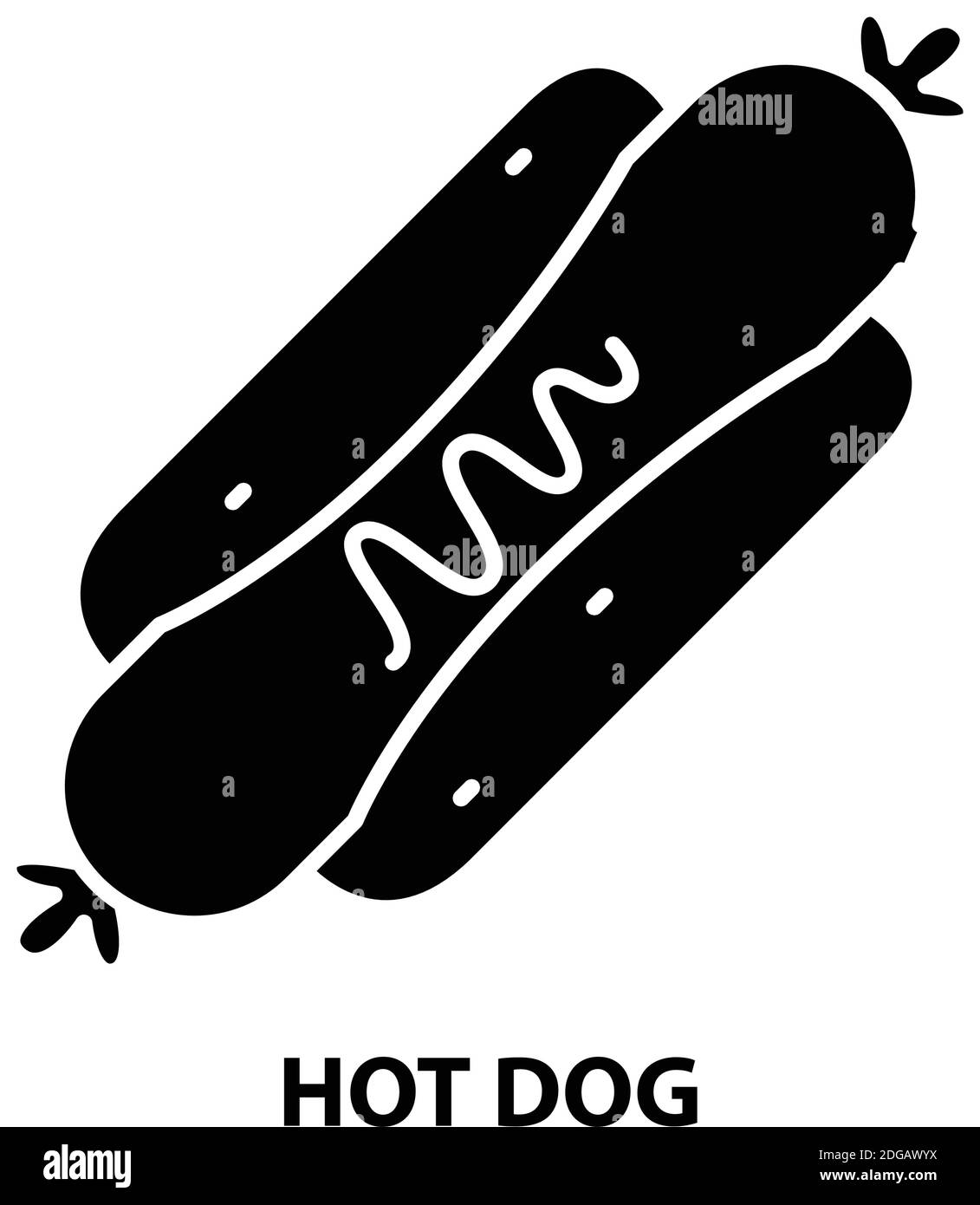 icône hot dog, signe vectoriel noir avec traits modifiables, illustration de concept Illustration de Vecteur