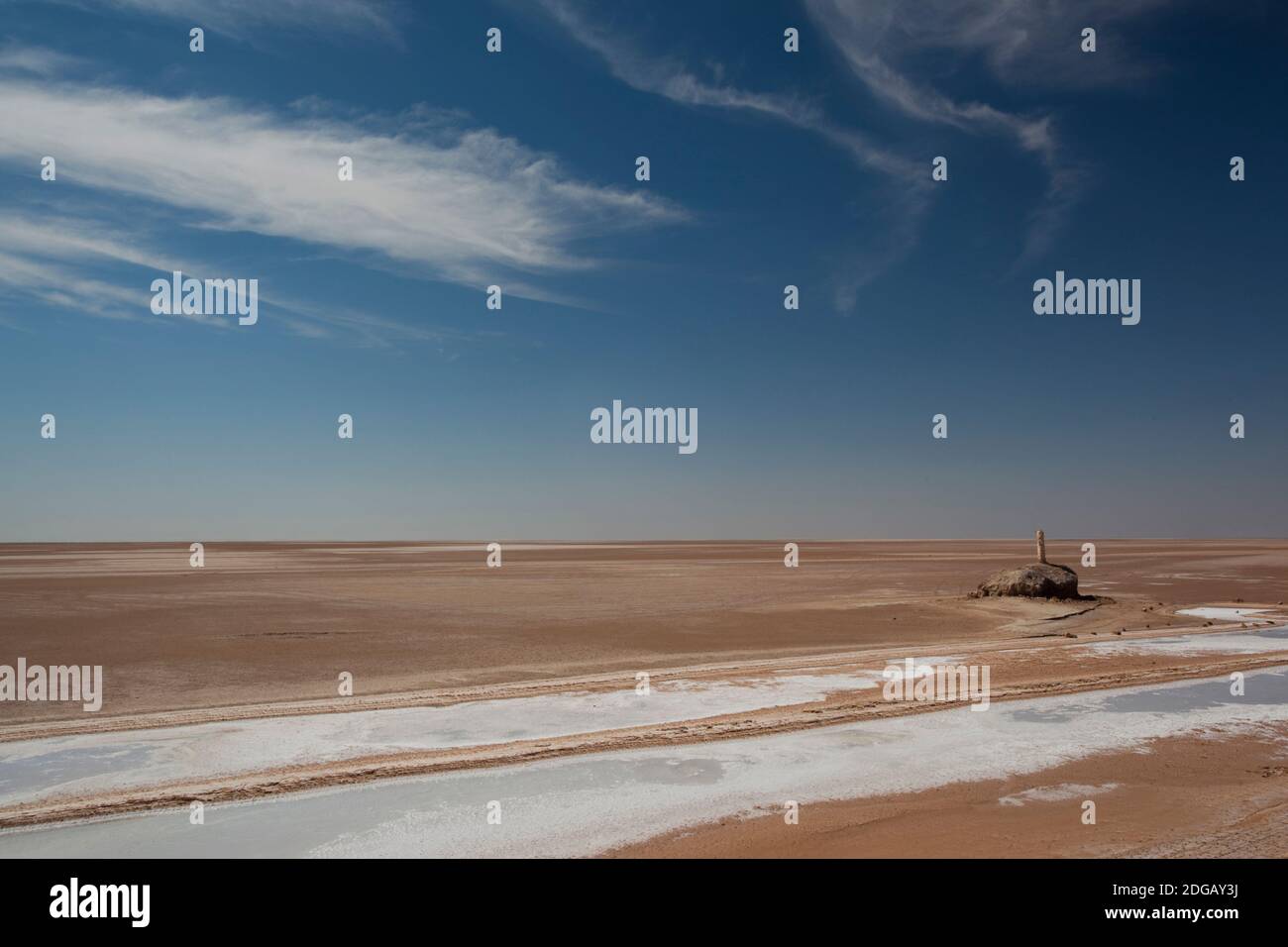 Lac salé de Chott El Jerid, Tozeur, Tunisie Banque D'Images