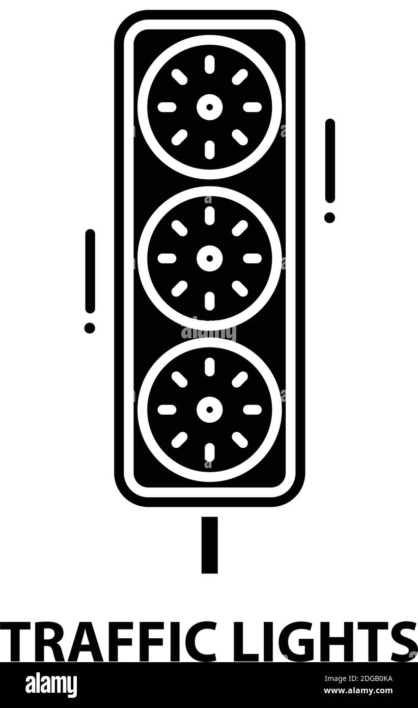 icône des feux de signalisation, signe vectoriel noir avec traits modifiables, illustration du concept Illustration de Vecteur