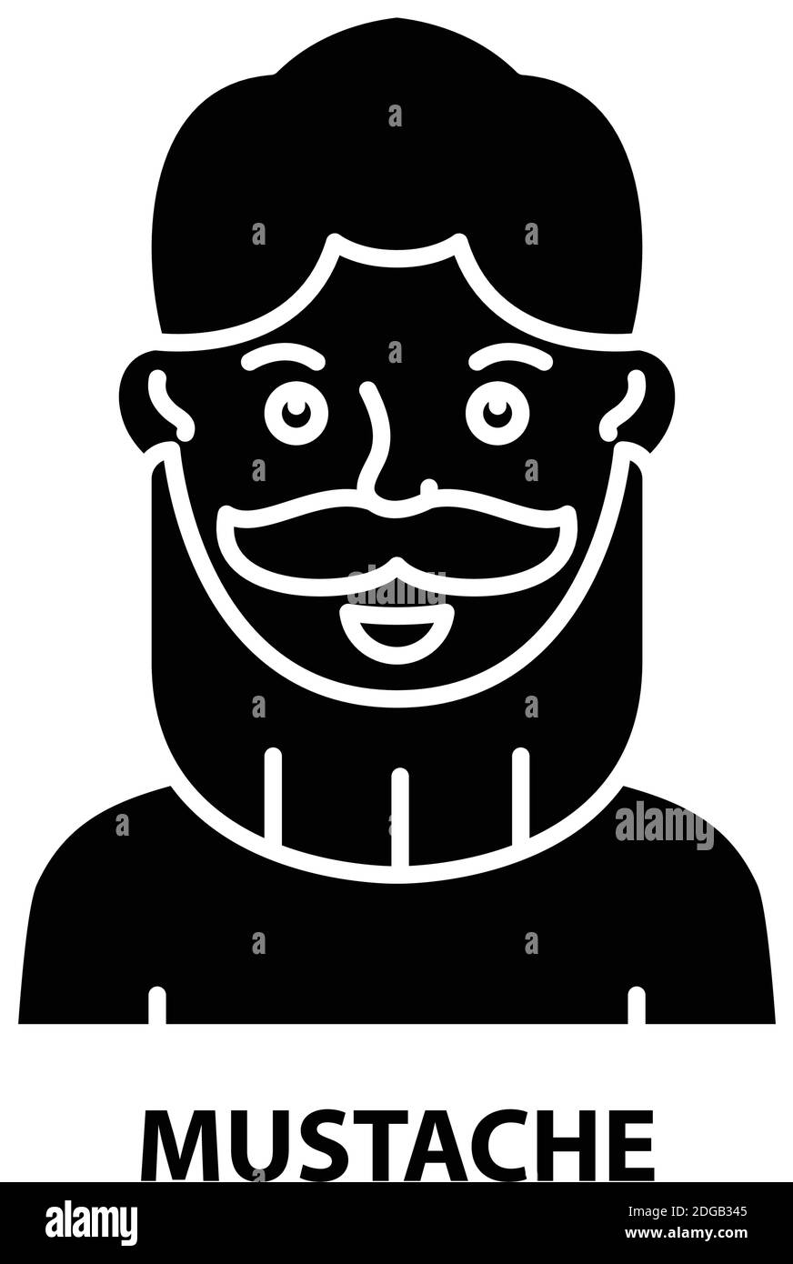 icône moustache, signe vectoriel noir avec traits modifiables, illustration conceptuelle Illustration de Vecteur