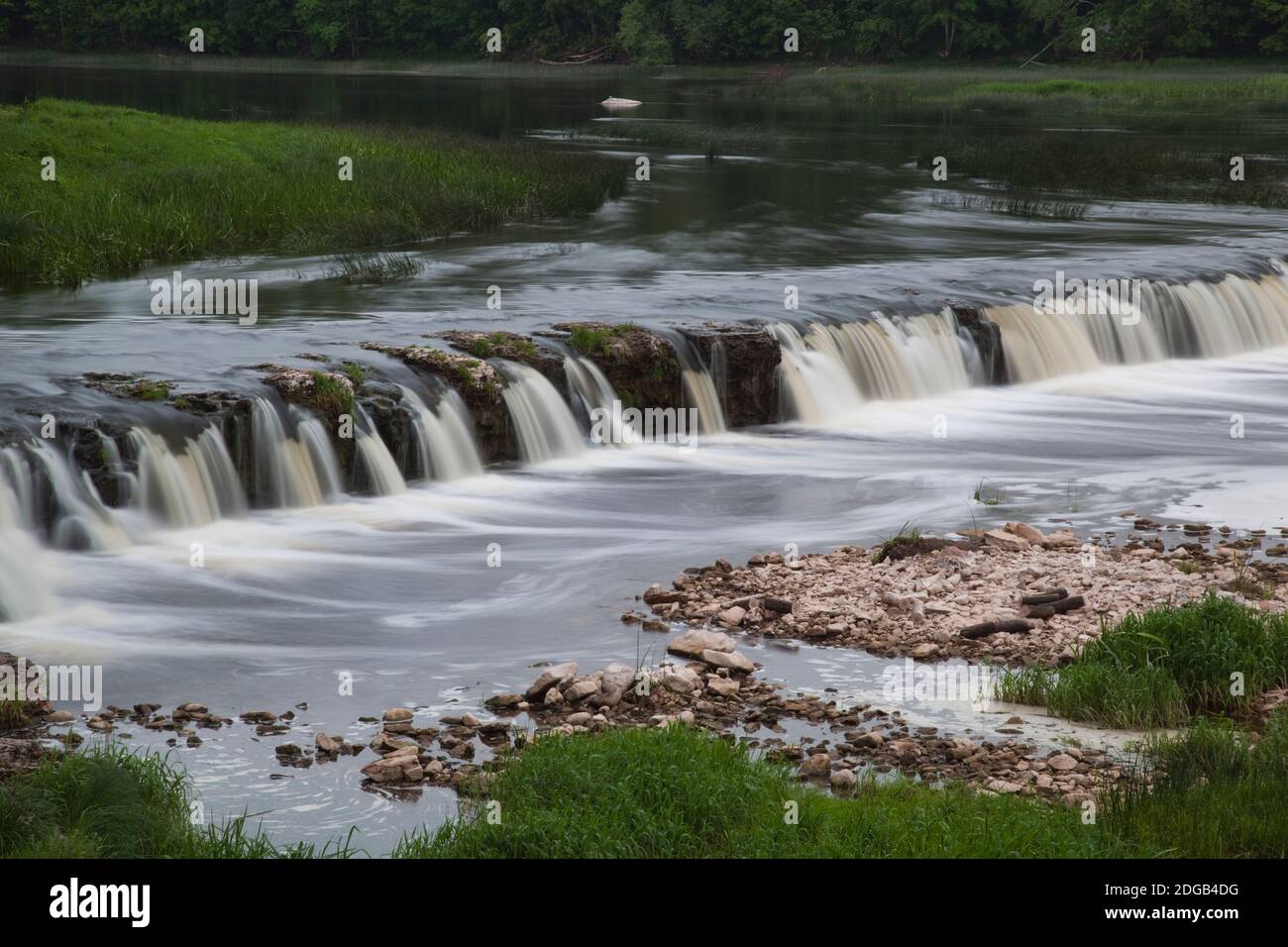 Cascade, chutes d'eau de Kuldiga, Ventas Rumba, Kuldiga, région de Kurzeme, Lettonie Banque D'Images