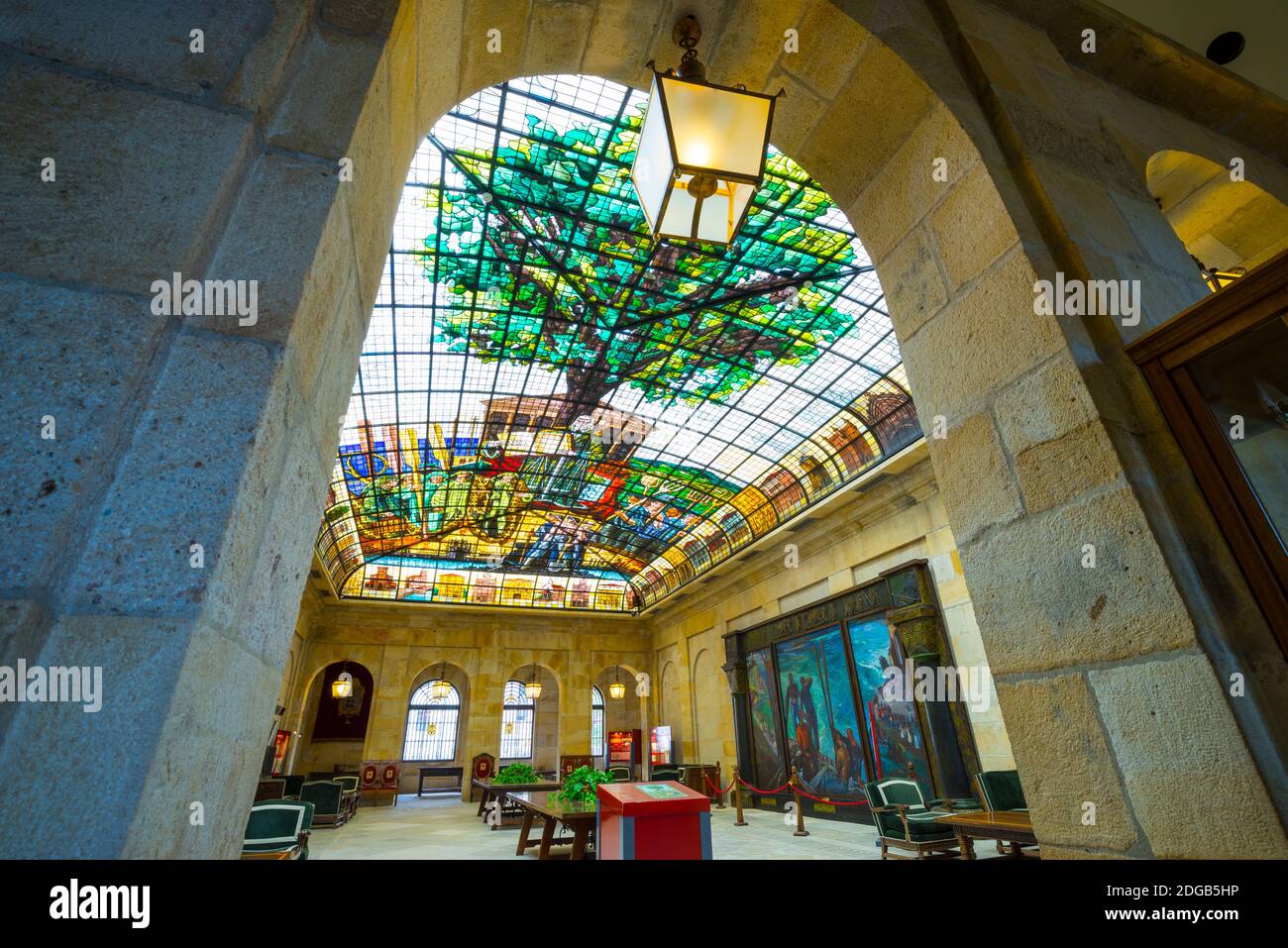'Casa de Juntas', Gernika, estuaire d'Urdaibai, région naturelle et Réserve de biosphère de Gascogne, pays Basque, Espagne, Europe Banque D'Images