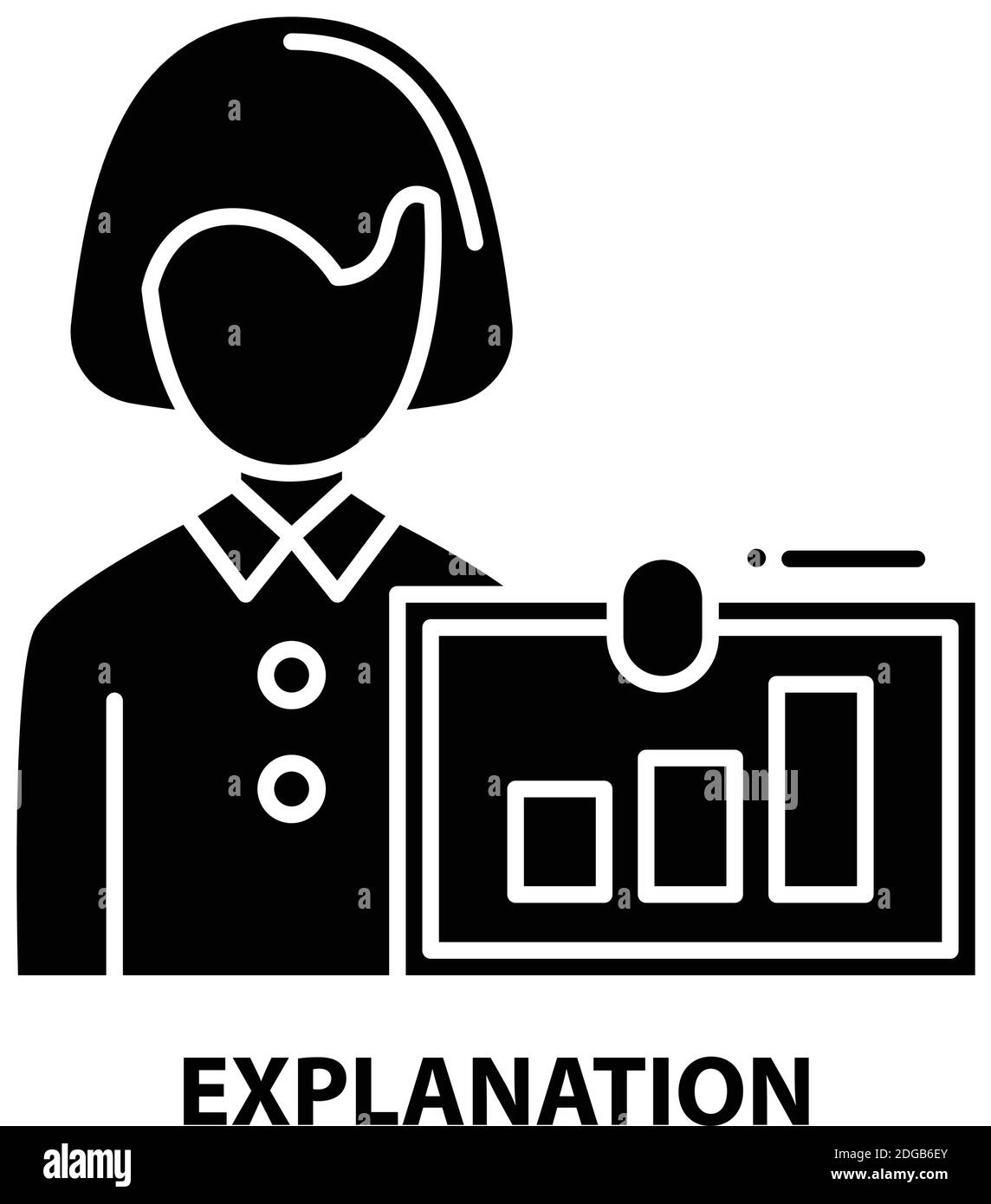 icône d'explication, signe vectoriel noir avec traits modifiables, illustration de concept Illustration de Vecteur