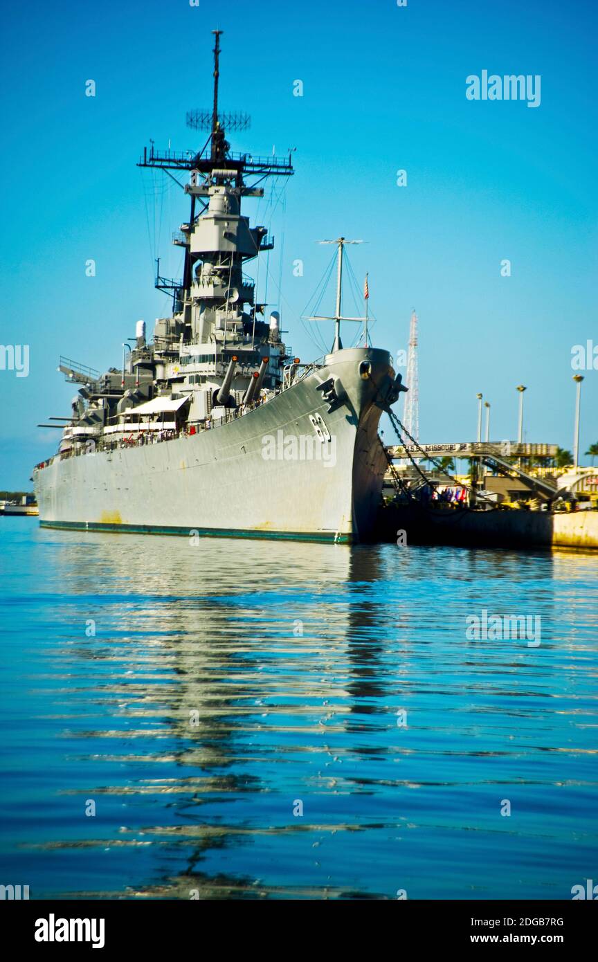 USS Missouri, Pearl Harbor, Honolulu, Oahu, Hawaii, États-Unis Banque D'Images