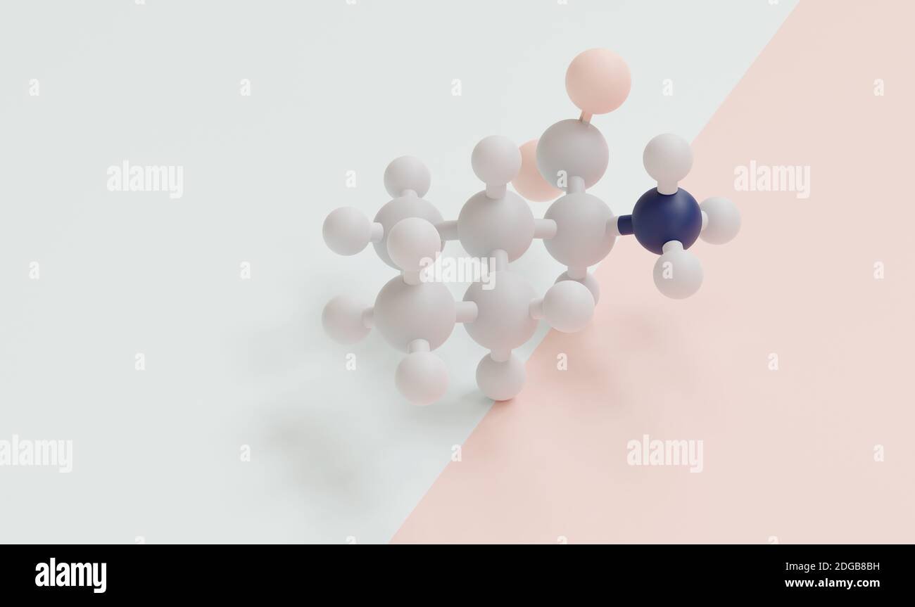 Isoleucine (L-isoleucine, Ile, I) molécule d'acide aminé. Rendu 3D. Modèle moléculaire de bille et de bâton avec des atomes représentés par des sphères à code couleur : hydrogène Banque D'Images