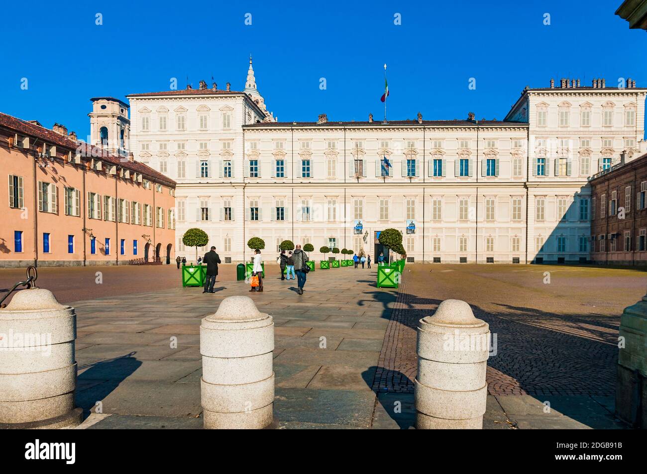 Le Palais Royal de Turin est un palais historique de la Maison de Savoie. Il a été construit à l'origine au XVIe siècle et plus tard modernisé par Christin Banque D'Images