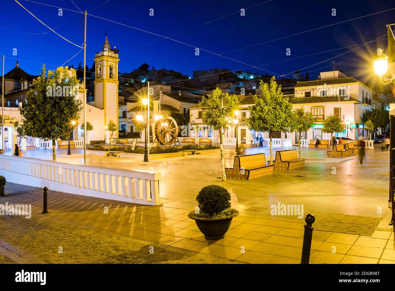 L'église paroissiale de notre-Dame de Carmen, sur la Plaza de la Constitución, bâtiment néoclassique du XIXe siècle. Prado del Rey. Cádiz, Andalousie, SPAI Banque D'Images