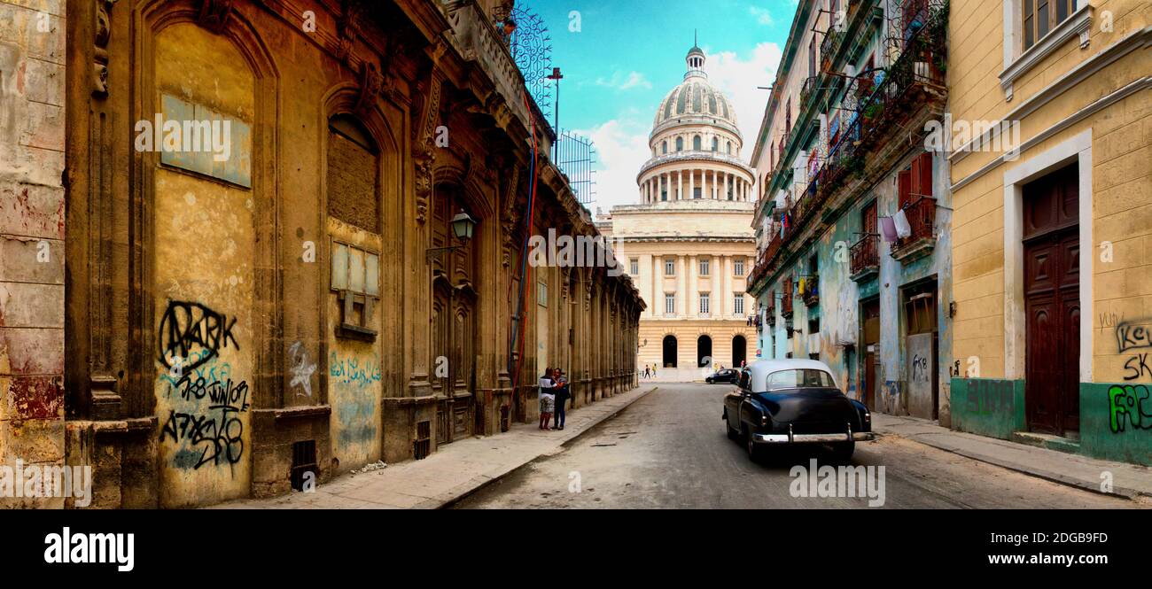 Bâtiment gouvernemental dans une ville, El Capitolio, la Havane, Cuba Banque D'Images