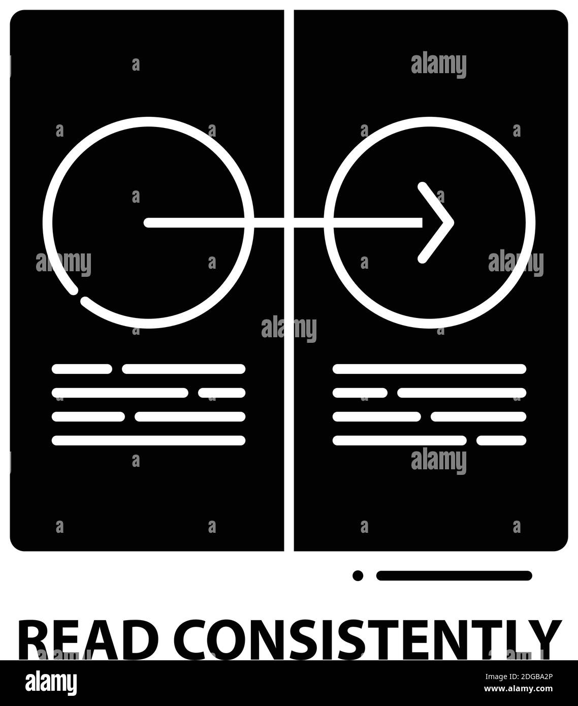 lecture cohérente icône, vecteur noir avec traits modifiables, illustration de concept Illustration de Vecteur