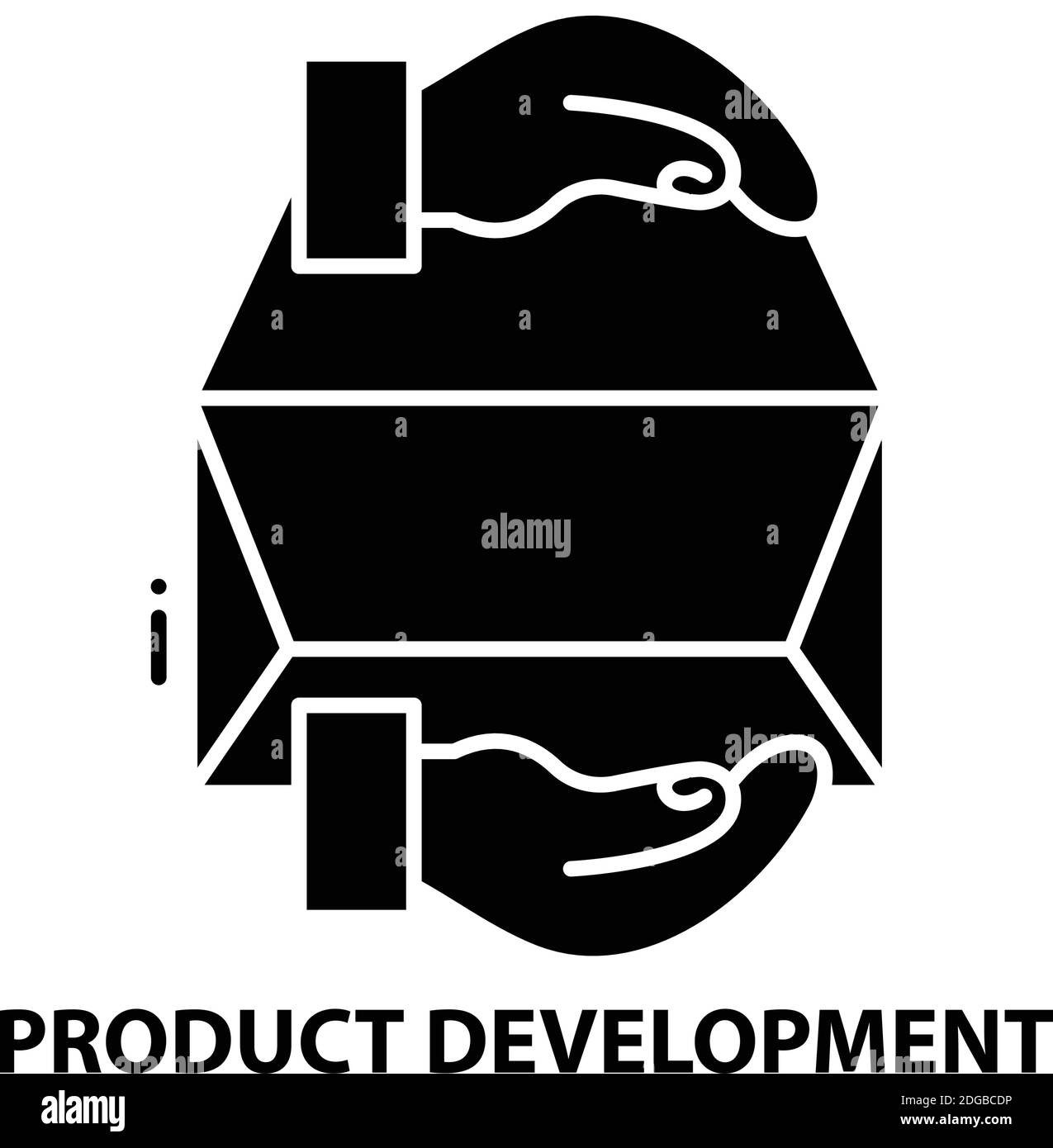 icône de développement de produit, signe vectoriel noir avec traits modifiables, illustration de concept Illustration de Vecteur